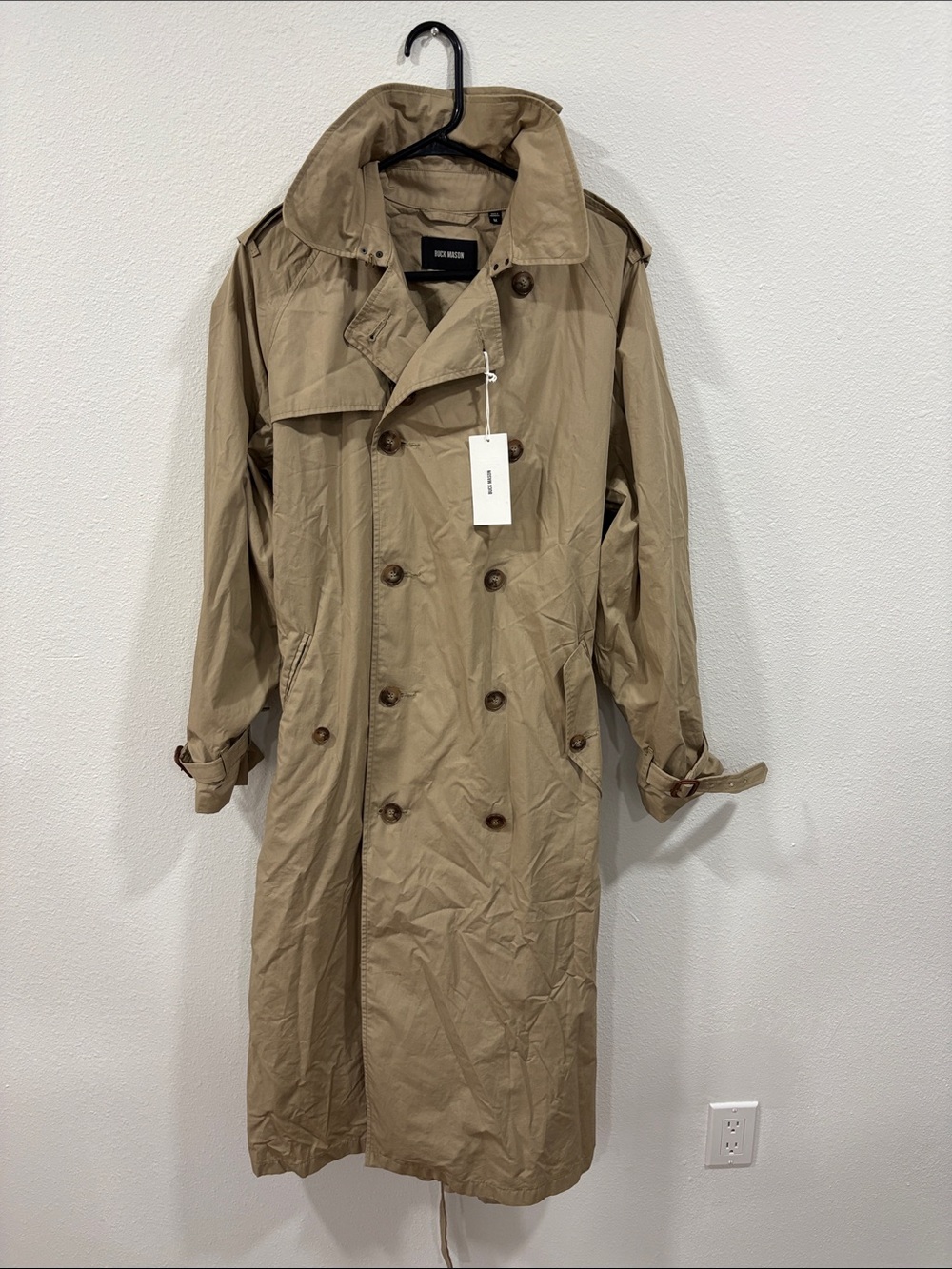 NWT Buck Mason Women’s Rockaway Khaki Parachute Poplin Trench Coat Medium $498